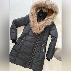 Mackage long coat with fur hood/ Parka